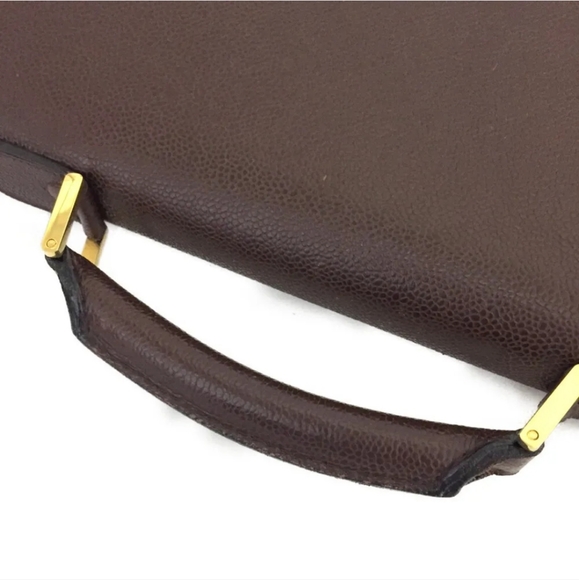 CHANEL 1990 Brown Caviar Leather/ Gold Hardware Briefcase - Picture 5 of 16